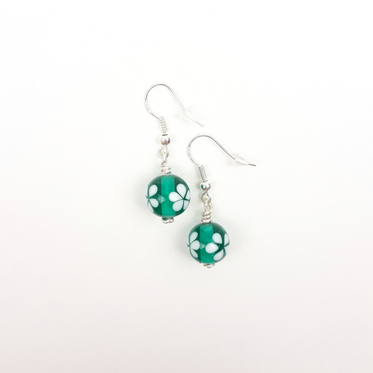 Blümchen-Ohrringe türkis