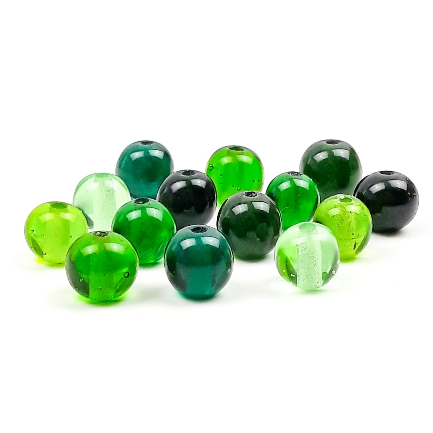 Handgefertigte Glasperlen - Set grün