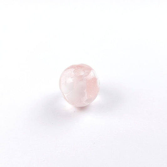 handgefertigte Glasperle rosa Blümchen