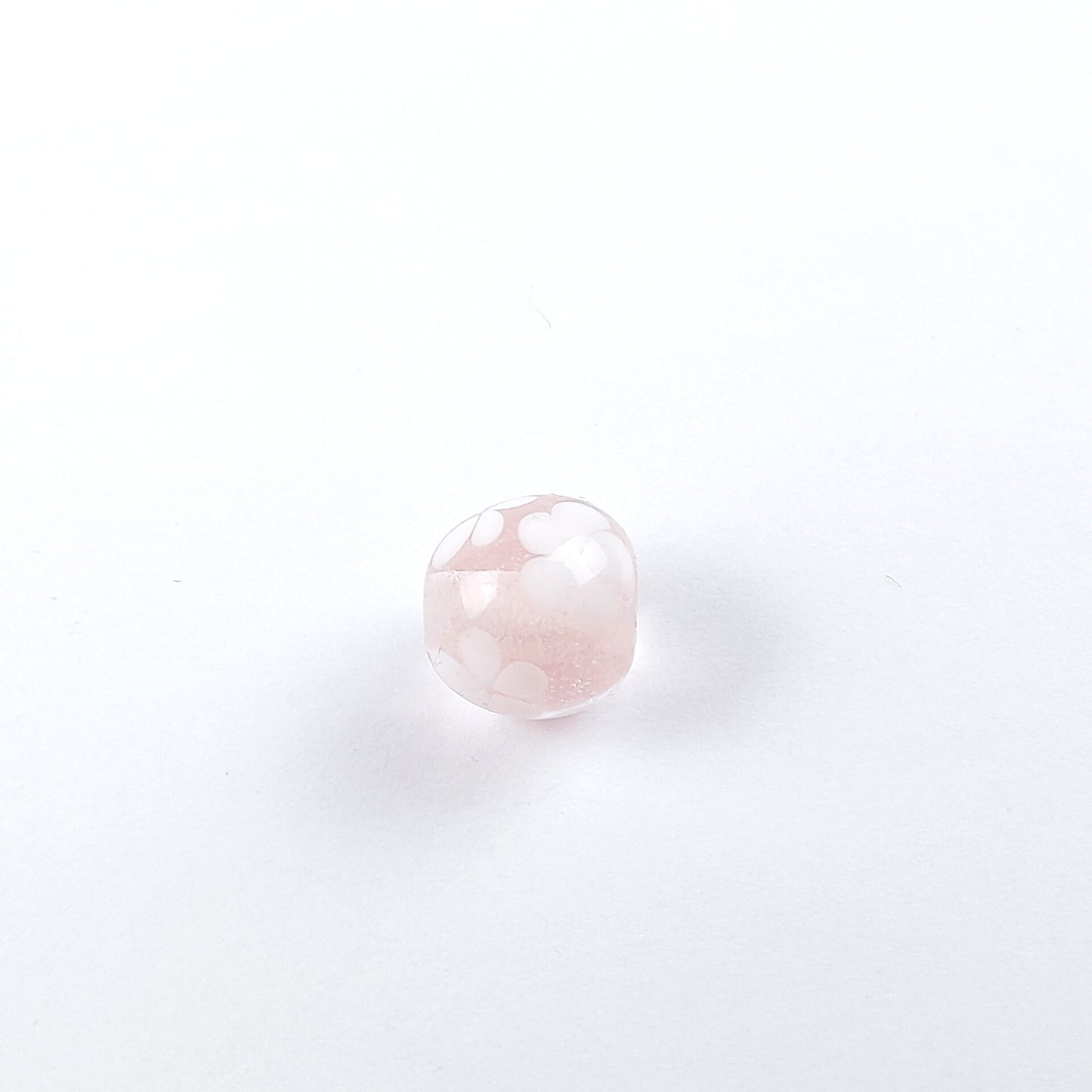 handgefertigte Glasperle rosa Blümchen