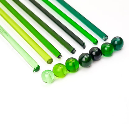 Handgefertigte Glasperlen - Set grün