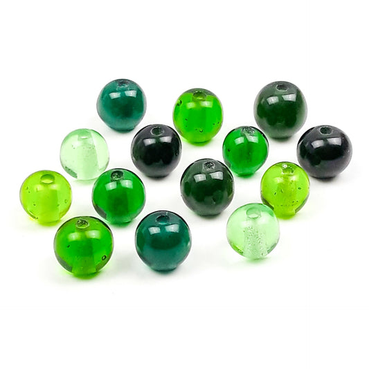 Handgefertigte Glasperlen - Set grün