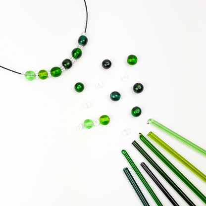 Handgefertigte Glasperlen - Set grün