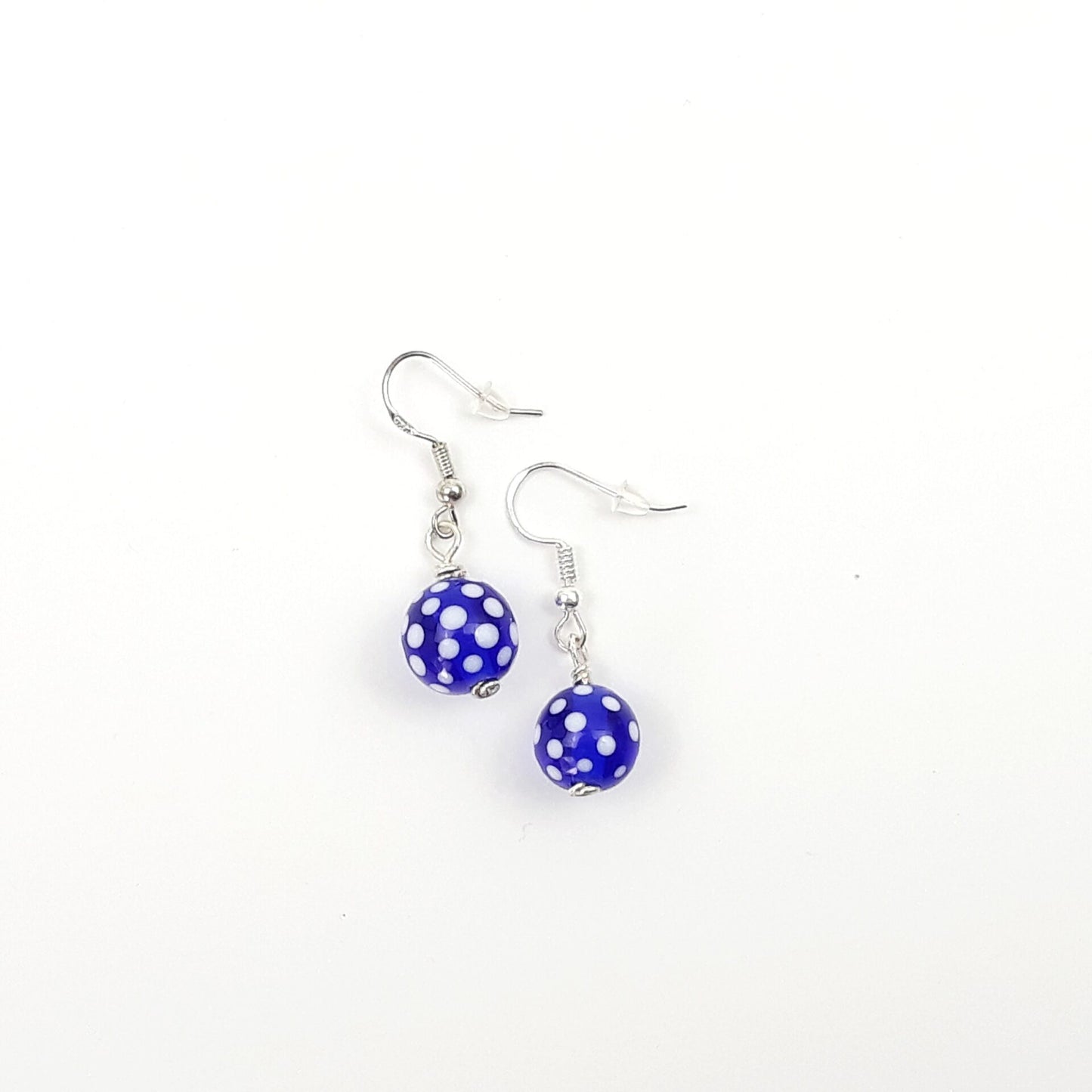 Punkte Ohrringe blau