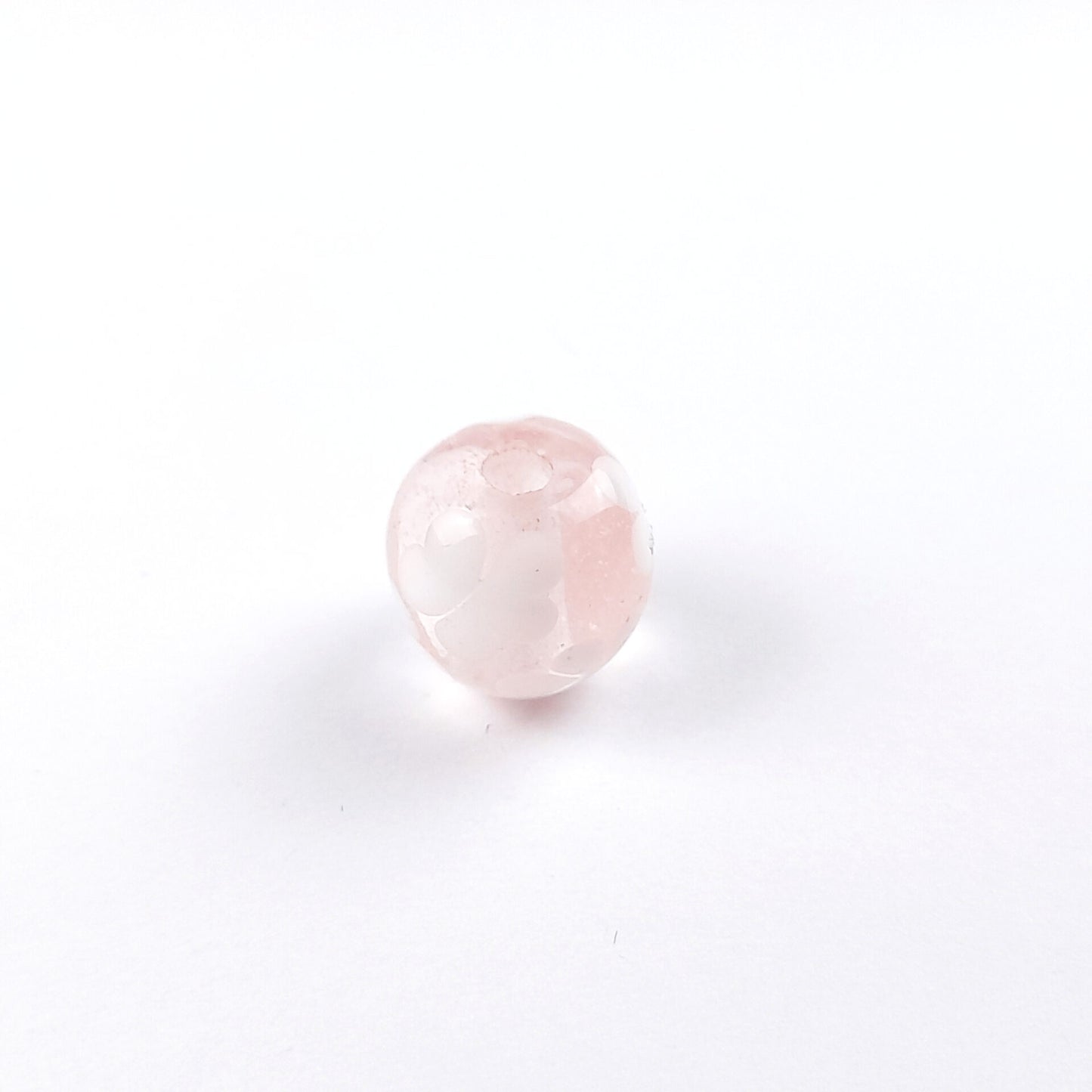 handgefertigte Glasperle rosa Blümchen