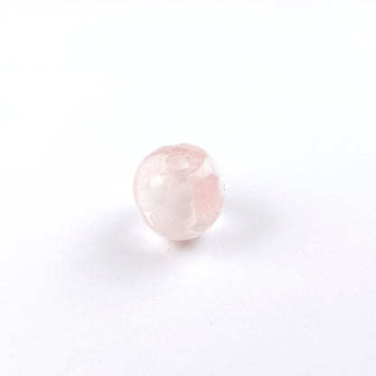 handgefertigte Glasperle rosa Blümchen