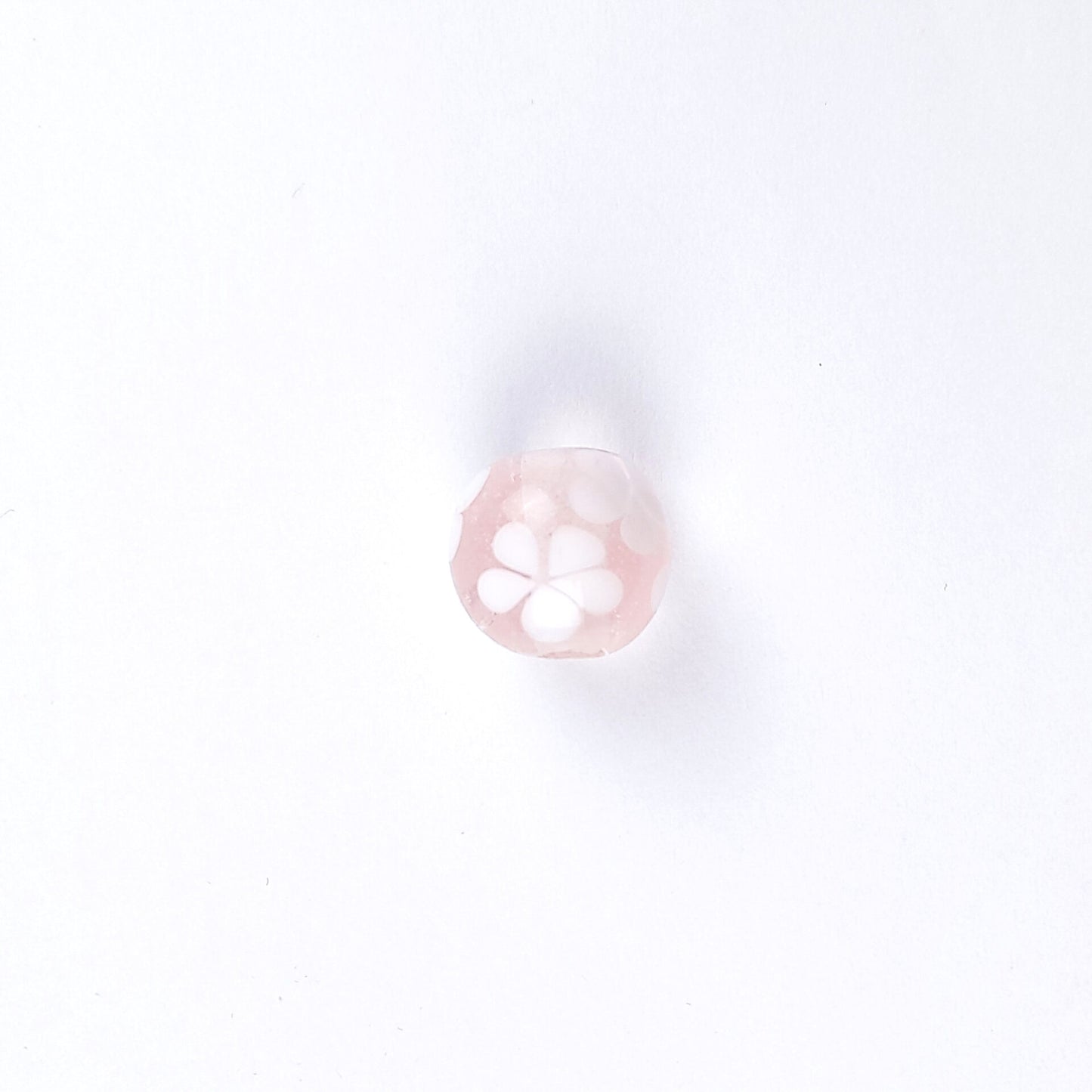 handgefertigte Glasperle rosa Blümchen