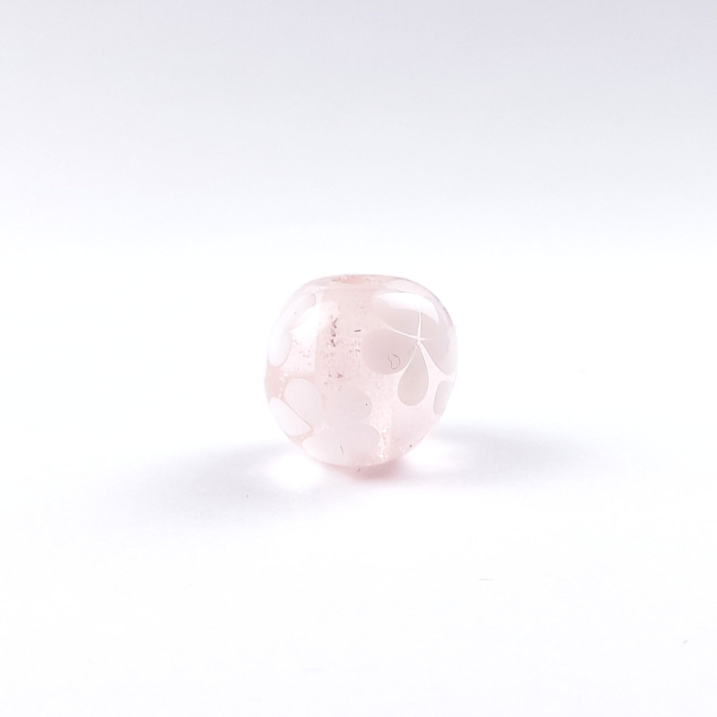 handgefertigte Glasperle rosa Blümchen