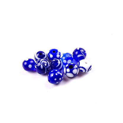 handgefertigte Glasperlen DIY-Set dunkelblau